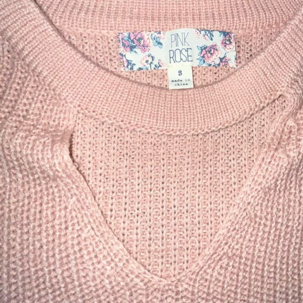 Pink Rose Blush Crew Neck Sweater​​​ - Picture 3 of 6